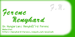 ferenc menyhard business card